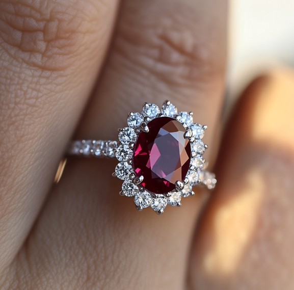 Anillo de Compromiso con Rubí, Verlobungsring mit Rubin, Ruby engagement ring, Anel de Rubi de Compromisso